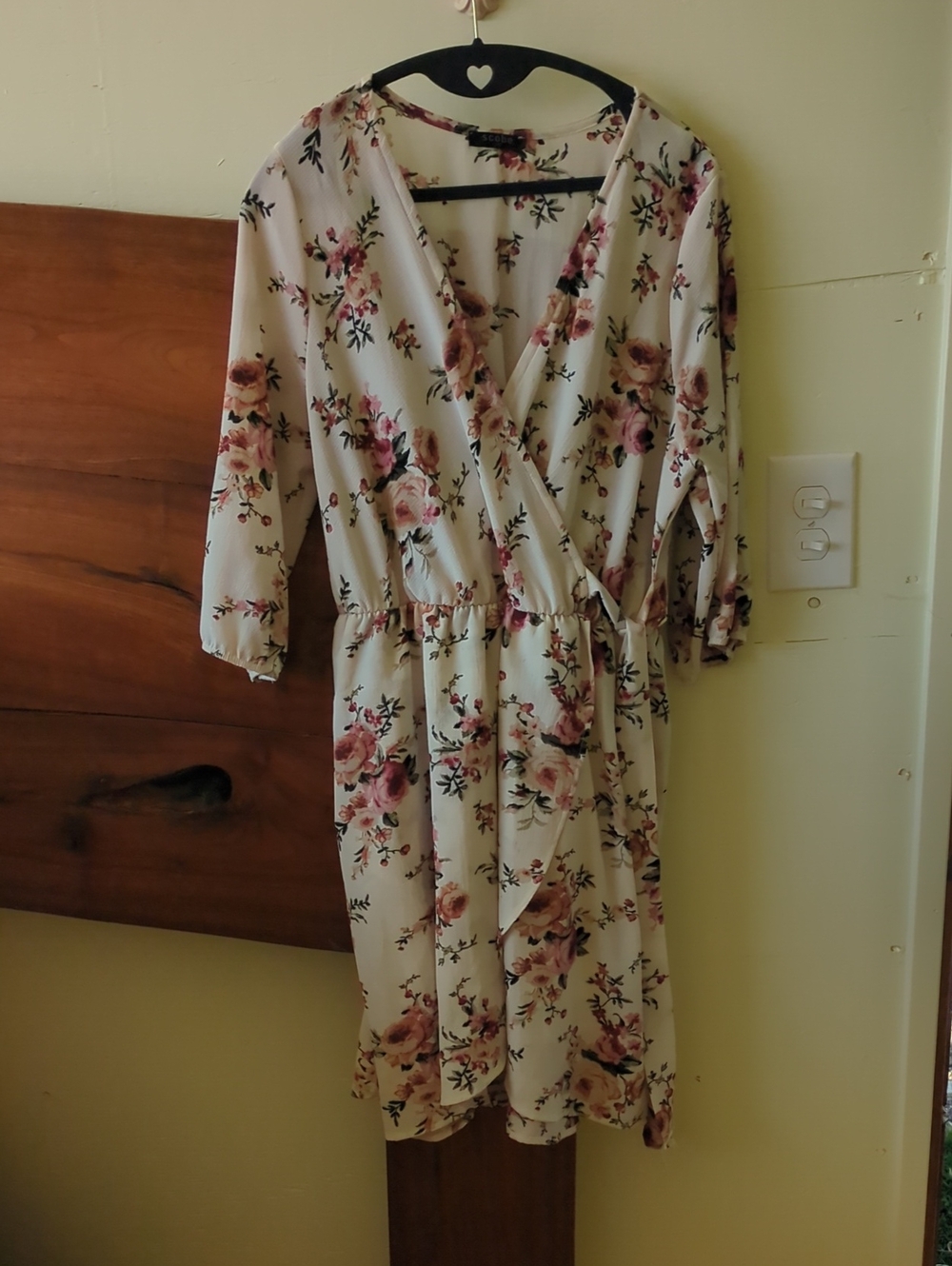 Scobe Floral Dress in Cream with Pink Blooms
